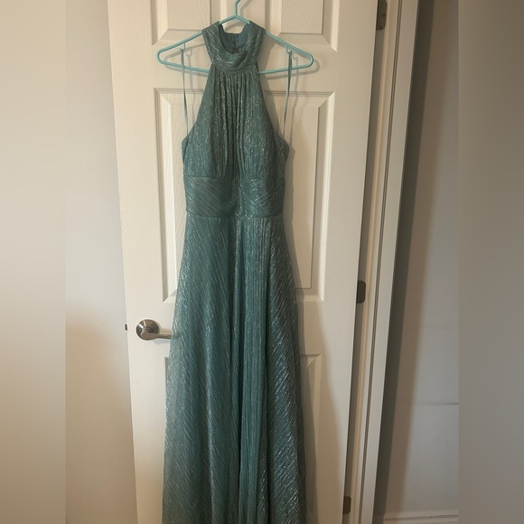 NWT Elegant Teal Halter Maxi Dress - Size S - Picture 1 of 4